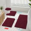 imageSmiry Bathroom Rugs Sets 3 Piece Soft Absorbent Chenille Bath Mat and UShaped Contour Toilet Rug Machine Wash Dry Bath Mat Sets for Bathroom Tub and Floor 30x2024x1624x20 Sage GreenBurgundy