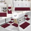imageSmiry Bathroom Rugs Sets 3 Piece Soft Absorbent Chenille Bath Mat and UShaped Contour Toilet Rug Machine Wash Dry Bath Mat Sets for Bathroom Tub and Floor 30x2024x1624x20 Sage GreenBurgundy