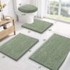 imageSmiry Bathroom Rugs Sets 3 Piece Soft Absorbent Chenille Bath Mat and UShaped Contour Toilet Rug Machine Wash Dry Bath Mat Sets for Bathroom Tub and Floor 30x2024x1624x20 Sage GreenSage Green