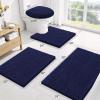 imageSmiry Bathroom Rugs Sets 3 Piece Soft Absorbent Chenille Bath Mat and UShaped Contour Toilet Rug Machine Wash Dry Bath Mat Sets for Bathroom Tub and Floor 30x2024x1624x20 Sage GreenNavy Blue
