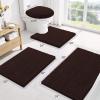 imageSmiry Bathroom Rugs Sets 3 Piece Soft Absorbent Chenille Bath Mat and UShaped Contour Toilet Rug Machine Wash Dry Bath Mat Sets for Bathroom Tub and Floor 30x2024x1624x20 Sage GreenBrown