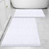 imageSmiry Bathroom Rugs and Mats Set of 3 Non Slip Absorbent Shaggy Bath Rug for Tub Shower and Bath Room 16x 2420 x 3220 x 32 White