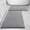 imageSmiry Bathroom Rugs and Mats Set of 3 Non Slip Absorbent Shaggy Bath Rug for Tub Shower and Bath Room 24 x 1624 x 1630 x 20 Grey