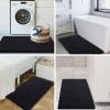 imageSmiry Bathroom Rugs and Mats Set of 3 Non Slip Absorbent Shaggy Bath Rug for Tub Shower and Bath Room 24x 1630 x 2030 x 20 Black