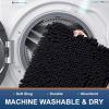 imageSmiry Bathroom Rugs and Mats Set of 3 Non Slip Absorbent Shaggy Bath Rug for Tub Shower and Bath Room 24x 1630 x 2030 x 20 Black