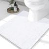 imageSmiry Chenille Bathroom Rugs 24x16 and UShaped Toilet Bath Rugs 24x2024x20 Extra Soft and Absorbent Shaggy Bath Mat Machine Washable NonSlip Plush Carpet White