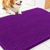 imageSmiry Dog Door Mat for Muddy Paws 59x24 Absorbs Moisture and Dirt Doormat NonSlip Washable Quick Dry Chenille Front Door Mat Indoor Entrance Entryway Carpet for Inside Floor CamelPurple