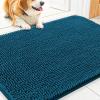 imageSmiry Dog Door Mat for Muddy Paws 59x24 Absorbs Moisture and Dirt Doormat NonSlip Washable Quick Dry Chenille Front Door Mat Indoor Entrance Entryway Carpet for Inside Floor CamelAtlantic Blue