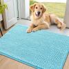imageSmiry Dog Door Mat for Muddy Paws 59x24 Absorbs Moisture and Dirt Doormat NonSlip Washable Quick Dry Chenille Front Door Mat Indoor Entrance Entryway Carpet for Inside Floor CamelSky Blue