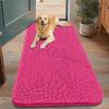 imageSmiry Dog Door Mat for Muddy Paws 59x24 Absorbs Moisture and Dirt Doormat NonSlip Washable Quick Dry Chenille Front Door Mat Indoor Entrance Entryway Carpet for Inside Floor CamelHot Pink