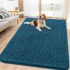 imageSmiry Dog Door Mat for Muddy Paws 59x24 Absorbs Moisture and Dirt Doormat NonSlip Washable Quick Dry Chenille Front Door Mat Indoor Entrance Entryway Carpet for Inside Floor CamelAtlantic Blue