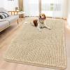 imageSmiry Dog Door Mat for Muddy Paws 59x24 Absorbs Moisture and Dirt Doormat NonSlip Washable Quick Dry Chenille Front Door Mat Indoor Entrance Entryway Carpet for Inside Floor CamelBeige