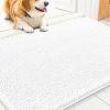 imageSmiry Dog Door Mat for Muddy Paws 59x24 Absorbs Moisture and Dirt Doormat NonSlip Washable Quick Dry Chenille Front Door Mat Indoor Entrance Entryway Carpet for Inside Floor CamelWhite