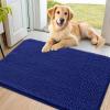 imageSmiry Dog Door Mat for Muddy Paws 59x24 Absorbs Moisture and Dirt Doormat NonSlip Washable Quick Dry Chenille Front Door Mat Indoor Entrance Entryway Carpet for Inside Floor CamelNavy Blue