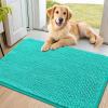 imageSmiry Dog Door Mat for Muddy Paws 59x24 Absorbs Moisture and Dirt Doormat NonSlip Washable Quick Dry Chenille Front Door Mat Indoor Entrance Entryway Carpet for Inside Floor CamelTeal