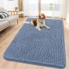 imageSmiry Dog Door Mat for Muddy Paws 59x24 Absorbs Moisture and Dirt Doormat NonSlip Washable Quick Dry Chenille Front Door Mat Indoor Entrance Entryway Carpet for Inside Floor CamelAiry Blue