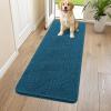 imageSmiry Dog Door Mat for Muddy Paws 59x24 Absorbs Moisture and Dirt Doormat NonSlip Washable Quick Dry Chenille Front Door Mat Indoor Entrance Entryway Carpet for Inside Floor CamelAtlantic Blue