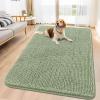 imageSmiry Dog Door Mat for Muddy Paws 59x24 Absorbs Moisture and Dirt Doormat NonSlip Washable Quick Dry Chenille Front Door Mat Indoor Entrance Entryway Carpet for Inside Floor CamelSage Green