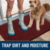 imageSmiry Dog Door Mat for Muddy Paws 59x24 Absorbs Moisture and Dirt Doormat NonSlip Washable Quick Dry Chenille Front Door Mat Indoor Entrance Entryway Carpet for Inside Floor CamelCaramel Russet