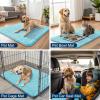 imageSmiry Dog Door Mat for Muddy Paws 59x24 Absorbs Moisture and Dirt Doormat NonSlip Washable Quick Dry Chenille Front Door Mat Indoor Entrance Entryway Carpet for Inside Floor CamelSky Blue
