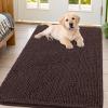imageSmiry Dog Door Mat for Muddy Paws 59x24 Absorbs Moisture and Dirt Doormat NonSlip Washable Quick Dry Chenille Front Door Mat Indoor Entrance Entryway Carpet for Inside Floor CamelBrown
