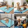 imageSmiry Dog Door Mat for Muddy Paws 59x24 Absorbs Moisture and Dirt Doormat NonSlip Washable Quick Dry Chenille Front Door Mat Indoor Entrance Entryway Carpet for Inside Floor CamelSky Blue
