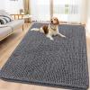 imageSmiry Dog Door Mat for Muddy Paws 59x24 Absorbs Moisture and Dirt Doormat NonSlip Washable Quick Dry Chenille Front Door Mat Indoor Entrance Entryway Carpet for Inside Floor CamelDark Grey