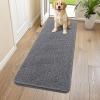 imageSmiry Dog Door Mat for Muddy Paws 59x24 Absorbs Moisture and Dirt Doormat NonSlip Washable Quick Dry Chenille Front Door Mat Indoor Entrance Entryway Carpet for Inside Floor CamelDark Grey
