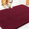 imageSmiry Dog Door Mat for Muddy Paws 59x24 Absorbs Moisture and Dirt Doormat NonSlip Washable Quick Dry Chenille Front Door Mat Indoor Entrance Entryway Carpet for Inside Floor CamelBurgundy
