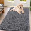 imageSmiry Dog Door Mat for Muddy Paws 59x24 Absorbs Moisture and Dirt Doormat NonSlip Washable Quick Dry Chenille Front Door Mat Indoor Entrance Entryway Carpet for Inside Floor CamelDark Grey