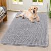 imageSmiry Dog Door Mat for Muddy Paws 59x24 Absorbs Moisture and Dirt Doormat NonSlip Washable Quick Dry Chenille Front Door Mat Indoor Entrance Entryway Carpet for Inside Floor CamelLight Grey