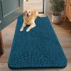 imageSmiry Dog Door Mat for Muddy Paws 59x24 Absorbs Moisture and Dirt Doormat NonSlip Washable Quick Dry Chenille Front Door Mat Indoor Entrance Entryway Carpet for Inside Floor CamelAtlantic Blue