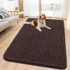 imageSmiry Dog Door Mat for Muddy Paws 59x24 Absorbs Moisture and Dirt Doormat NonSlip Washable Quick Dry Chenille Front Door Mat Indoor Entrance Entryway Carpet for Inside Floor CamelBrown