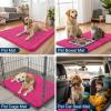 imageSmiry Dog Door Mat for Muddy Paws 59x24 Absorbs Moisture and Dirt Doormat NonSlip Washable Quick Dry Chenille Front Door Mat Indoor Entrance Entryway Carpet for Inside Floor CamelHot Pink