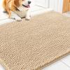 imageSmiry Dog Door Mat for Muddy Paws 59x24 Absorbs Moisture and Dirt Doormat NonSlip Washable Quick Dry Chenille Front Door Mat Indoor Entrance Entryway Carpet for Inside Floor CamelBeige