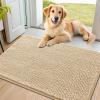 imageSmiry Dog Door Mat for Muddy Paws 59x24 Absorbs Moisture and Dirt Doormat NonSlip Washable Quick Dry Chenille Front Door Mat Indoor Entrance Entryway Carpet for Inside Floor CamelBeige