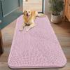 imageSmiry Dog Door Mat for Muddy Paws 59x24 Absorbs Moisture and Dirt Doormat NonSlip Washable Quick Dry Chenille Front Door Mat Indoor Entrance Entryway Carpet for Inside Floor CamelDusty Rose