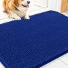 imageSmiry Dog Door Mat for Muddy Paws 59x24 Absorbs Moisture and Dirt Doormat NonSlip Washable Quick Dry Chenille Front Door Mat Indoor Entrance Entryway Carpet for Inside Floor CamelRoyal Blue