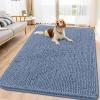 imageSmiry Dog Door Mat for Muddy Paws 59x24 Absorbs Moisture and Dirt Doormat NonSlip Washable Quick Dry Chenille Front Door Mat Indoor Entrance Entryway Carpet for Inside Floor CamelAiry Blue