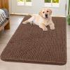 imageSmiry Dog Door Mat for Muddy Paws 59x24 Absorbs Moisture and Dirt Doormat NonSlip Washable Quick Dry Chenille Front Door Mat Indoor Entrance Entryway Carpet for Inside Floor CamelMocha