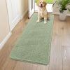 imageSmiry Dog Door Mat for Muddy Paws 59x24 Absorbs Moisture and Dirt Doormat NonSlip Washable Quick Dry Chenille Front Door Mat Indoor Entrance Entryway Carpet for Inside Floor CamelSage Green
