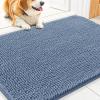 imageSmiry Dog Door Mat for Muddy Paws 59x24 Absorbs Moisture and Dirt Doormat NonSlip Washable Quick Dry Chenille Front Door Mat Indoor Entrance Entryway Carpet for Inside Floor CamelAiry Blue