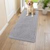 imageSmiry Dog Door Mat for Muddy Paws 59x24 Absorbs Moisture and Dirt Doormat NonSlip Washable Quick Dry Chenille Front Door Mat Indoor Entrance Entryway Carpet for Inside Floor CamelLight Grey