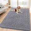 imageSmiry Dog Door Mat for Muddy Paws 59x24 Absorbs Moisture and Dirt Doormat NonSlip Washable Quick Dry Chenille Front Door Mat Indoor Entrance Entryway Carpet for Inside Floor CamelGrey