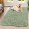 imageSmiry Dog Door Mat for Muddy Paws 59x24 Absorbs Moisture and Dirt Doormat NonSlip Washable Quick Dry Chenille Front Door Mat Indoor Entrance Entryway Carpet for Inside Floor CamelSage Green