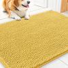 imageSmiry Dog Door Mat for Muddy Paws 59x24 Absorbs Moisture and Dirt Doormat NonSlip Washable Quick Dry Chenille Front Door Mat Indoor Entrance Entryway Carpet for Inside Floor CamelYellow
