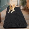 imageSmiry Dog Door Mat for Muddy Paws 59x24 Absorbs Moisture and Dirt Doormat NonSlip Washable Quick Dry Chenille Front Door Mat Indoor Entrance Entryway Carpet for Inside Floor CamelBlack