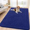imageSmiry Dog Door Mat for Muddy Paws 59x24 Absorbs Moisture and Dirt Doormat NonSlip Washable Quick Dry Chenille Front Door Mat Indoor Entrance Entryway Carpet for Inside Floor CamelNavy Blue