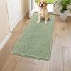 imageSmiry Dog Door Mat for Muddy Paws 59x24 Absorbs Moisture and Dirt Doormat NonSlip Washable Quick Dry Chenille Front Door Mat Indoor Entrance Entryway Carpet for Inside Floor CamelSage Green