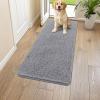 imageSmiry Dog Door Mat for Muddy Paws 59x24 Absorbs Moisture and Dirt Doormat NonSlip Washable Quick Dry Chenille Front Door Mat Indoor Entrance Entryway Carpet for Inside Floor CamelGrey